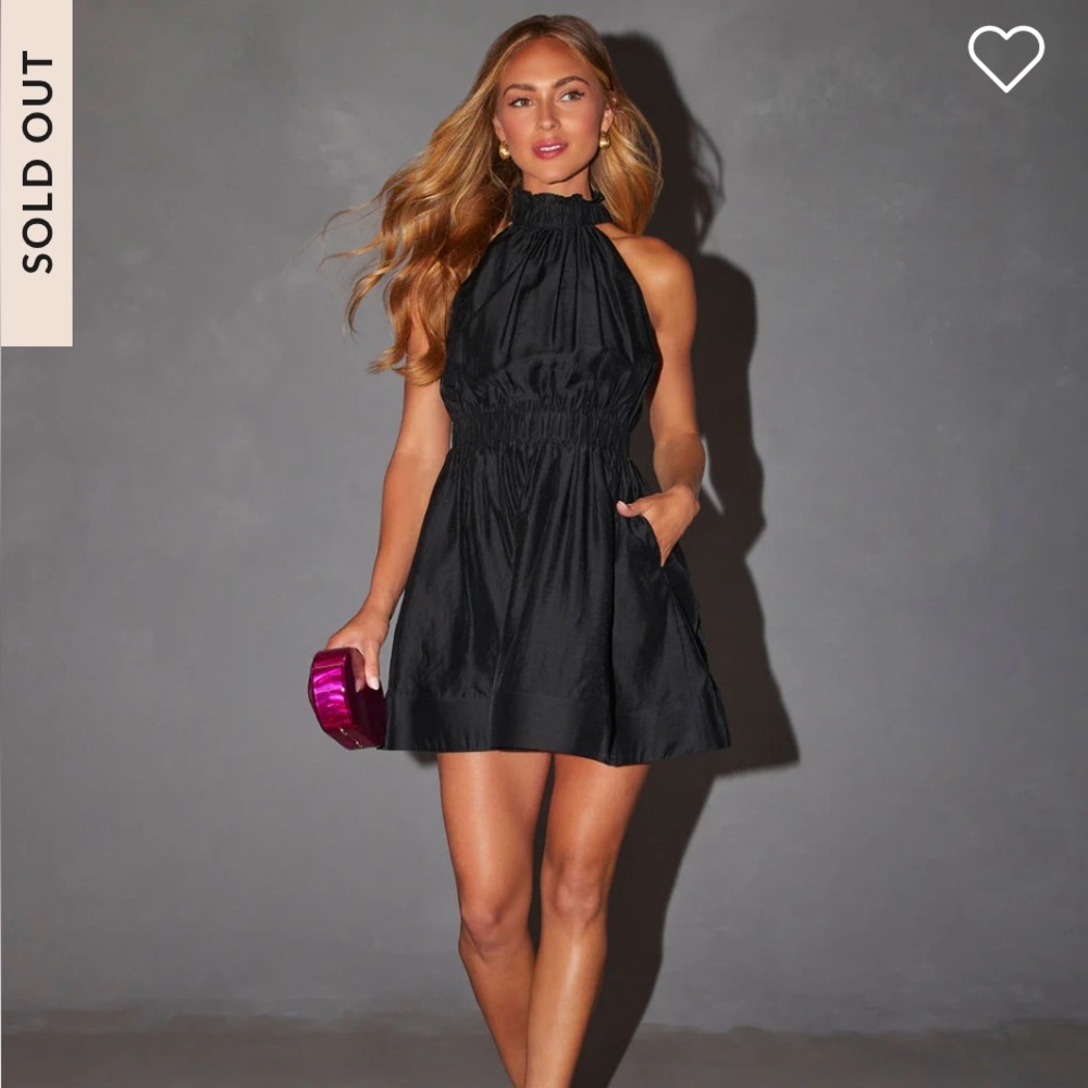 Halter-Neck Black Mini Dress